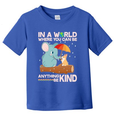 Cute Elephant And Corgi Be Kind Toddler T-Shirt