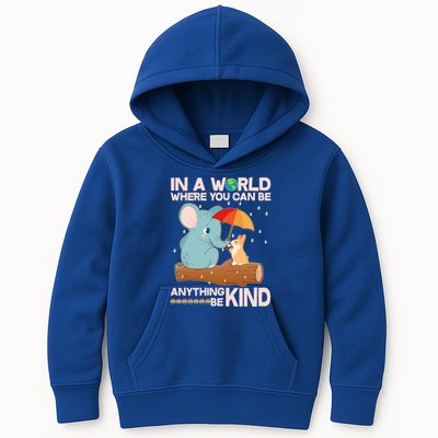 Cute Elephant And Corgi Be Kind Kids Hoodie