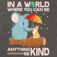 Cute Elephant And Corgi Be Kind Cotton Canvas Backpack