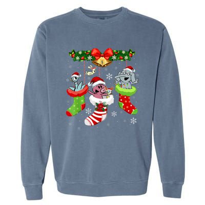 Cute Elephant And Piggie Christmas Garment-Dyed Sweatshirt