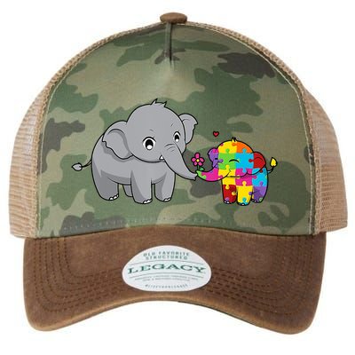 Cute Elephant Autism Awareness Legacy Tie Dye Trucker Hat