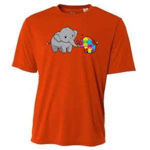 Cute Elephant Autism Awareness Cooling Performance Crew T-Shirt