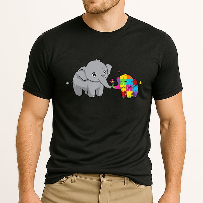 Cute Elephant Autism Awareness Cooling Performance Crew T-Shirt