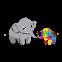 Cute Elephant Autism Awareness City Backpack