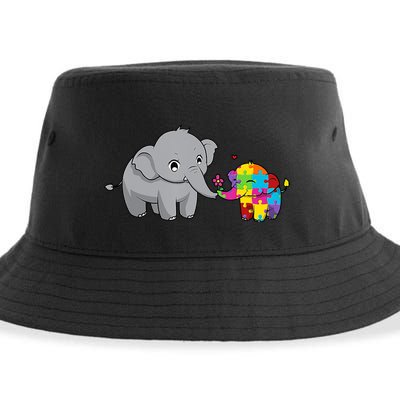 Cute Elephant Autism Awareness Sustainable Bucket Hat