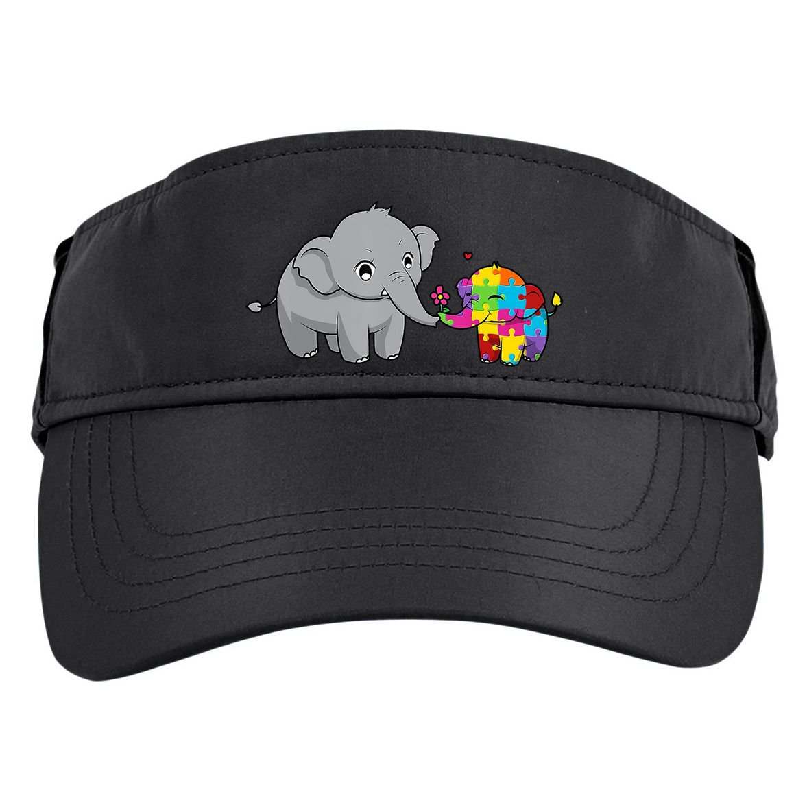 Cute Elephant Autism Awareness Adult Drive Performance Visor