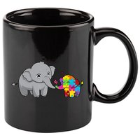Cute Elephant Autism Awareness 11oz C Handle Ceramic Mug