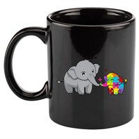 Cute Elephant Autism Awareness 11oz C Handle Ceramic Mug