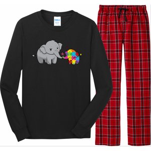 Cute Elephant Autism Awareness Long Sleeve Pajama Set