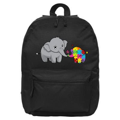 Cute Elephant Autism Awareness 16 in Basic Backpack