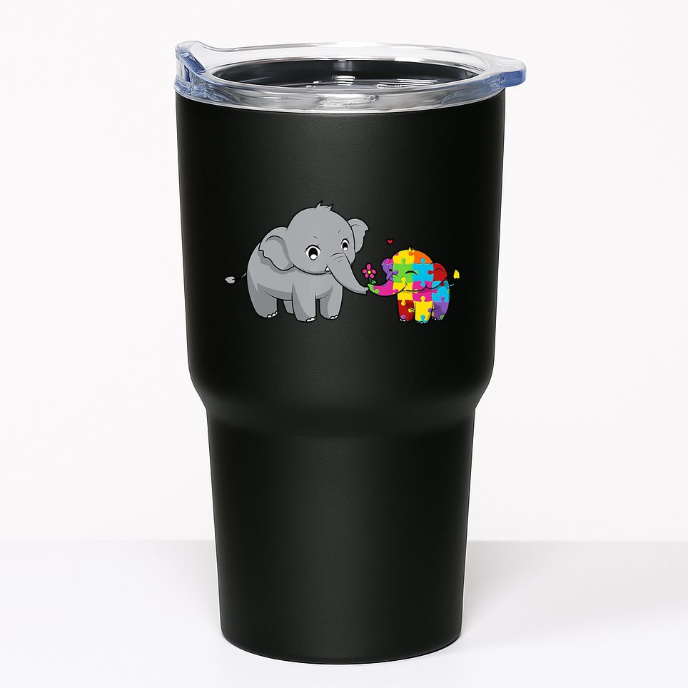 Cute Elephant Autism Awareness Tumbler
