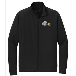 Cute Elephant Autism Awareness Stretch Full-Zip Cadet Jacket