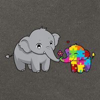 Cute Elephant Autism Awareness Cotton Canvas Backpack