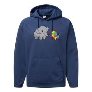 Cute Elephant Autism Awareness Performance Fleece Hoodie