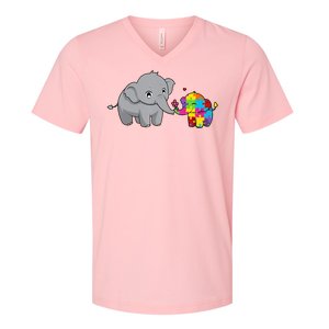 Cute Elephant Autism Awareness V-Neck T-Shirt