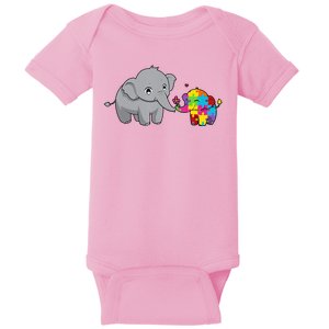 Cute Elephant Autism Awareness Baby Bodysuit