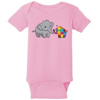 Cute Elephant Autism Awareness Baby Bodysuit