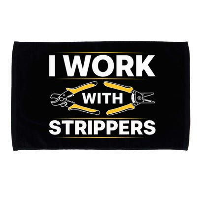 Cool Electrician Art Lineman Electrical Work Tools Microfiber Hand Towel