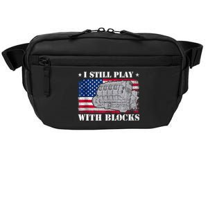 Car Engine Auto Mechanic I Still Play With Blocks USA Flag Crossbody Pack