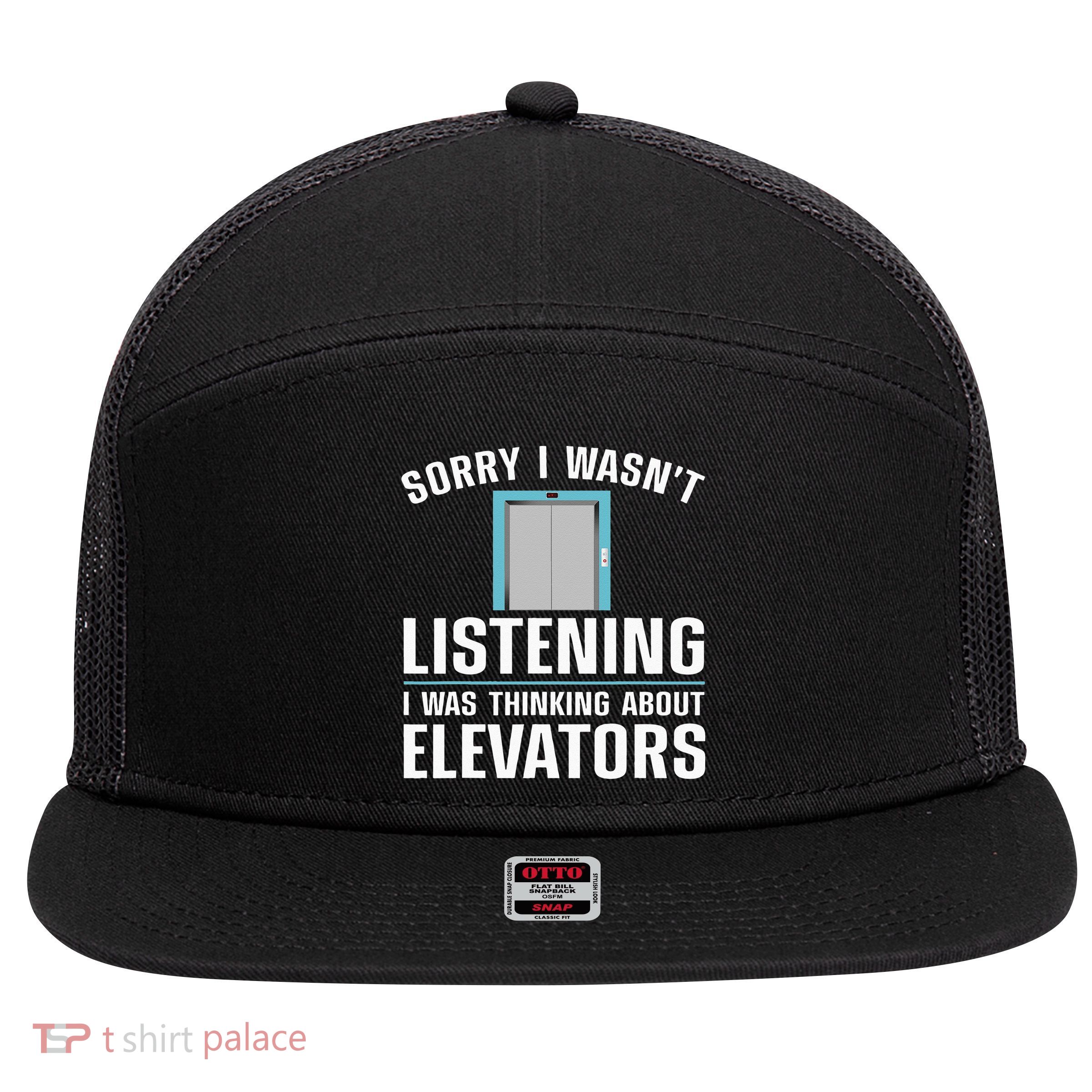 Cool Elevator Art Wo Inspector Mechanic Maintenance 7 Panel Mesh Trucker Snapback Hat