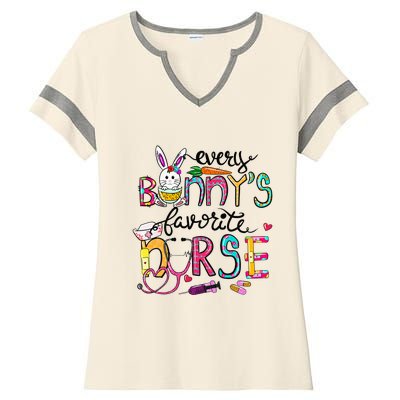 Cute Every Bunnys Is Favorite Nurse Cute Bunnies Easter Eggs Ladies Halftime Notch Neck Tee