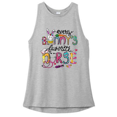 Cute Every Bunnys Is Favorite Nurse Cute Bunnies Easter Eggs Ladies PosiCharge Tri-Blend Wicking Tank