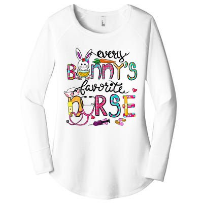 Cute Every Bunnys Is Favorite Nurse Cute Bunnies Easter Eggs Women's Perfect Tri Tunic Long Sleeve Shirt