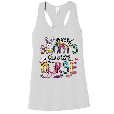 Cute Every Bunnys Is Favorite Nurse Cute Bunnies Easter Eggs Women's Racerback Tank