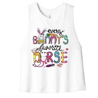 Cute Every Bunnys Is Favorite Nurse Cute Bunnies Easter Eggs Women's Racerback Cropped Tank