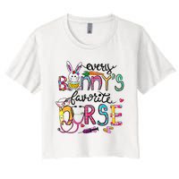 Cute Every Bunnys Is Favorite Nurse Cute Bunnies Easter Eggs Women's Crop Top Tee