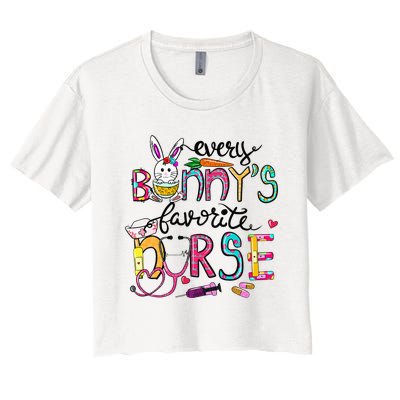 Cute Every Bunnys Is Favorite Nurse Cute Bunnies Easter Eggs Women's Crop Top Tee