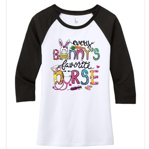 Cute Every Bunnys Is Favorite Nurse Cute Bunnies Easter Eggs Women's Tri-Blend 3/4-Sleeve Raglan Shirt