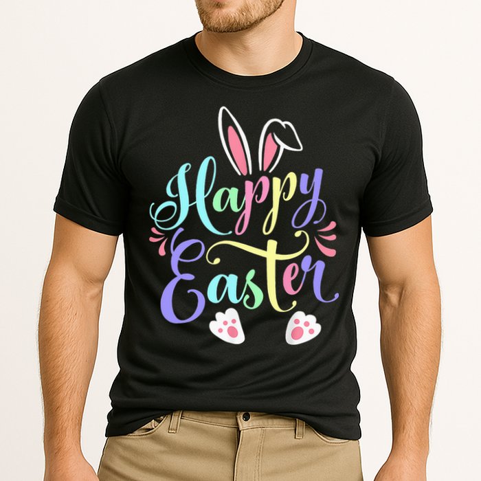 Cute Easter Bunny Face Funny Happy Easter Day Performance Shirt