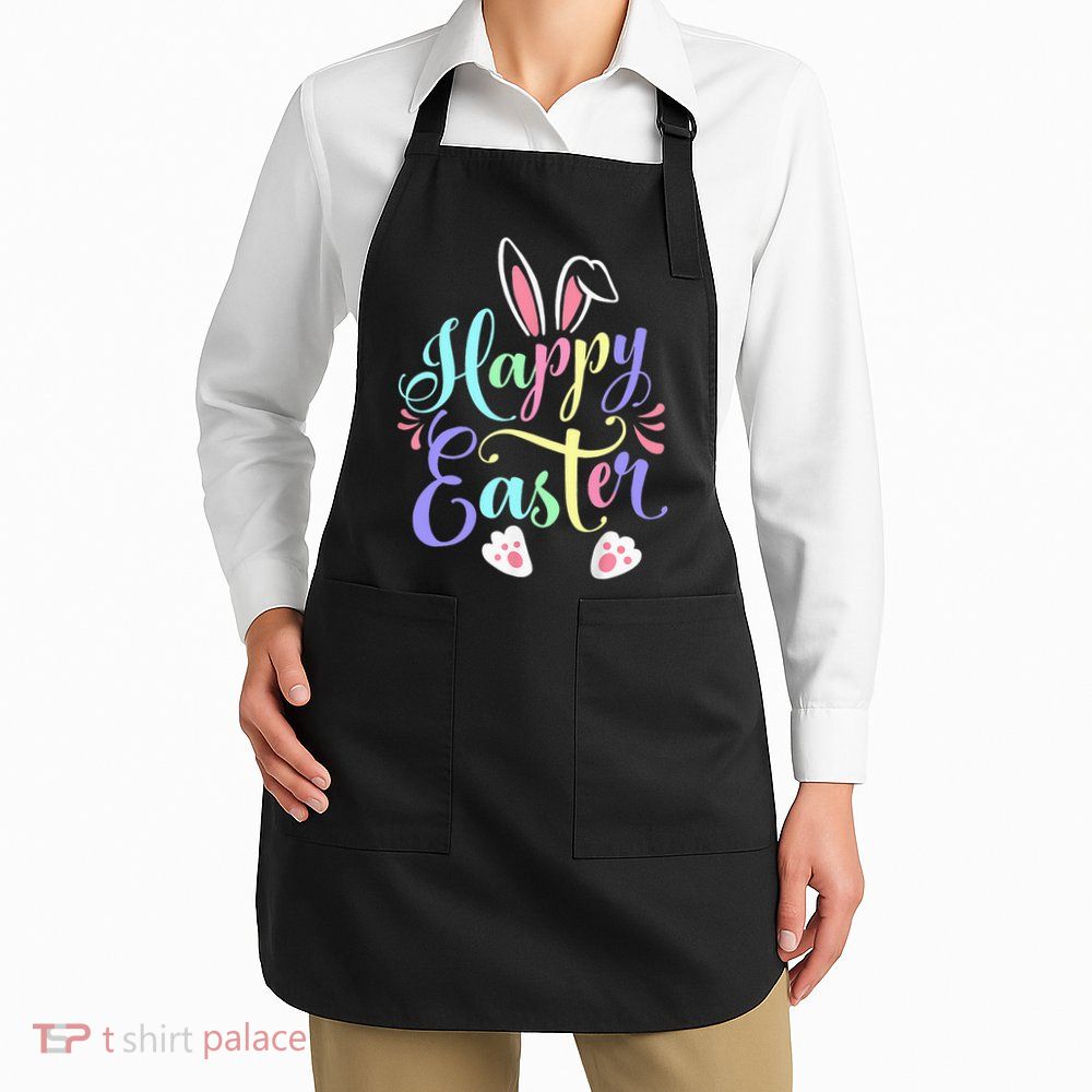 Cute Easter Bunny Face Funny Happy Easter Day Apron