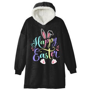 Cute Easter Bunny Face Funny Happy Easter Day Hooded Wearable Blanket