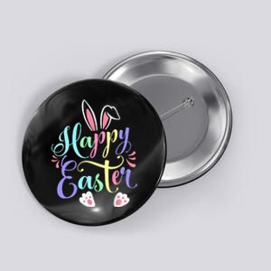 Cute Easter Bunny Face Funny Happy Easter Day Button