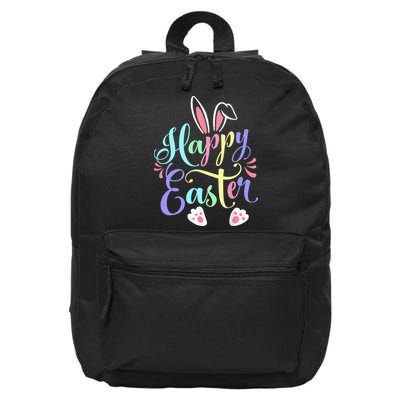 Cute Easter Bunny Face Funny Happy Easter Day 16 in Basic Backpack