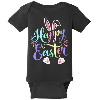 Cute Easter Bunny Face Funny Happy Easter Day Baby Bodysuit