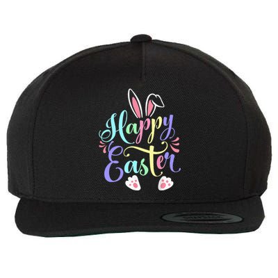 Cute Easter Bunny Face Funny Happy Easter Day Wool Snapback Cap