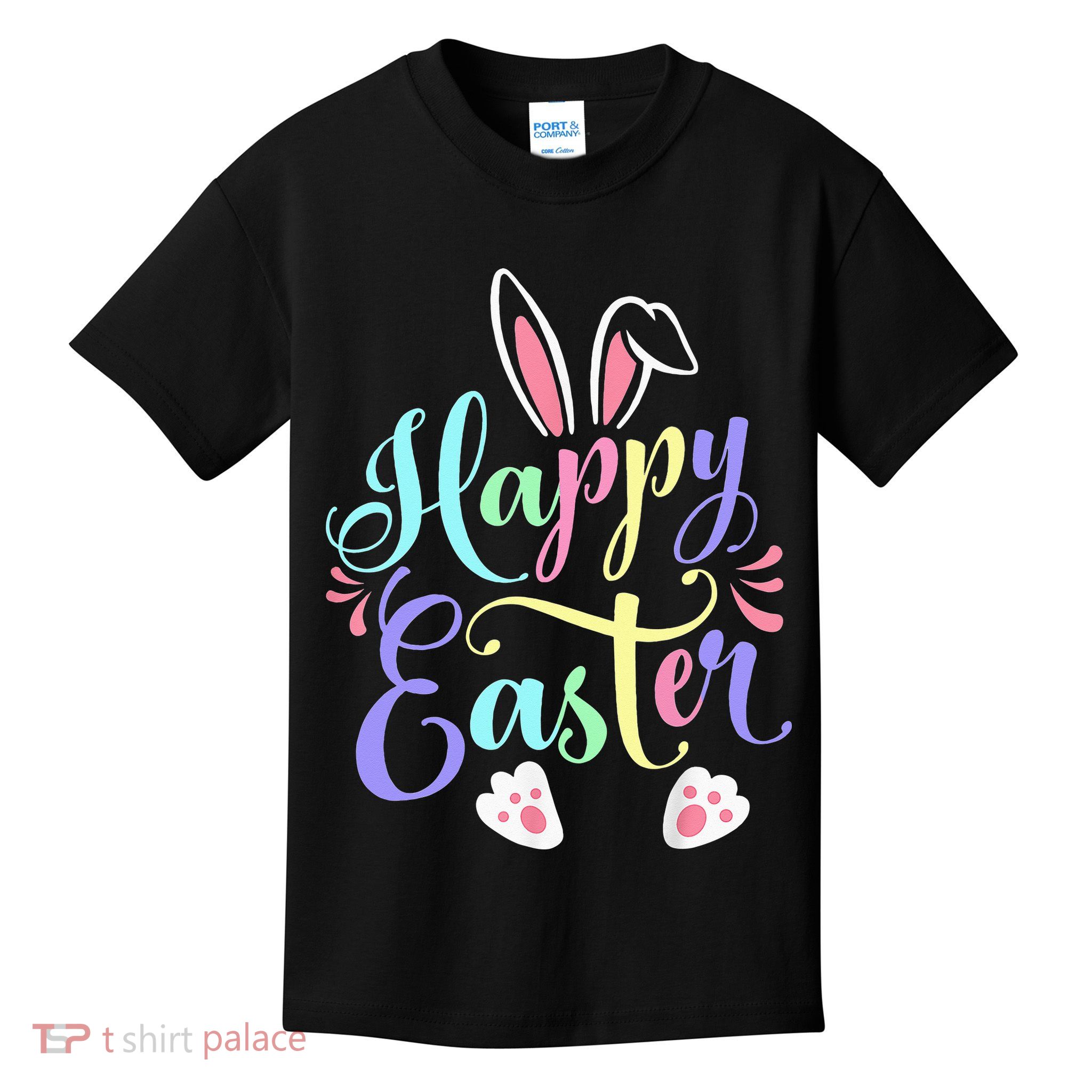 Cute Easter Bunny Face Funny Happy Easter Day Kids T-Shirt