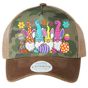 Cute Easter Bunny Spring Gnome Easter Egg Hunting And Basket Legacy Tie Dye Trucker Hat