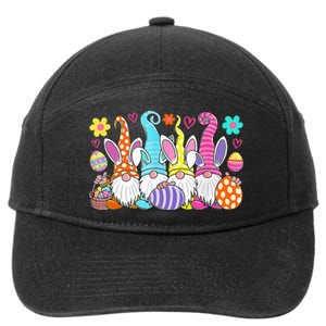 Cute Easter Bunny Spring Gnome Easter Egg Hunting And Basket 7-Panel Snapback Hat