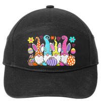 Cute Easter Bunny Spring Gnome Easter Egg Hunting And Basket 7-Panel Snapback Hat