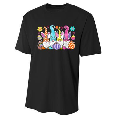 Cute Easter Bunny Spring Gnome Easter Egg Hunting And Basket Performance Sprint T-Shirt