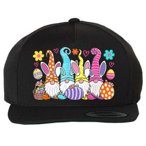 Cute Easter Bunny Spring Gnome Easter Egg Hunting And Basket Wool Snapback Cap