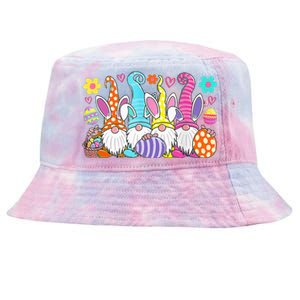 Cute Easter Bunny Spring Gnome Easter Egg Hunting And Basket Tie-Dyed Bucket Hat