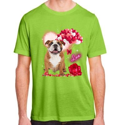 Cute English Bulldog Balloon Heart Valentine's Day Valentine Cool Gift Adult ChromaSoft Performance T-Shirt