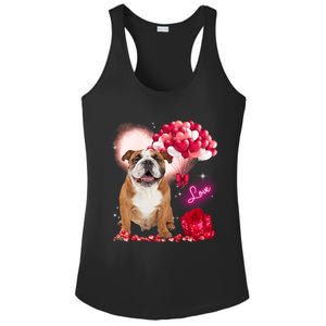 Cute English Bulldog Balloon Heart Valentine's Day Valentine Cool Gift Ladies PosiCharge Competitor Racerback Tank