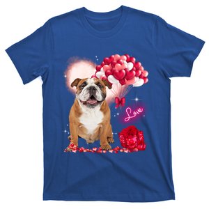 Cute English Bulldog Balloon Heart Valentine's Day Valentine Cool Gift T-Shirt