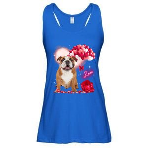 Cute English Bulldog Balloon Heart Valentine's Day Valentine Cool Gift Ladies Essential Flowy Tank